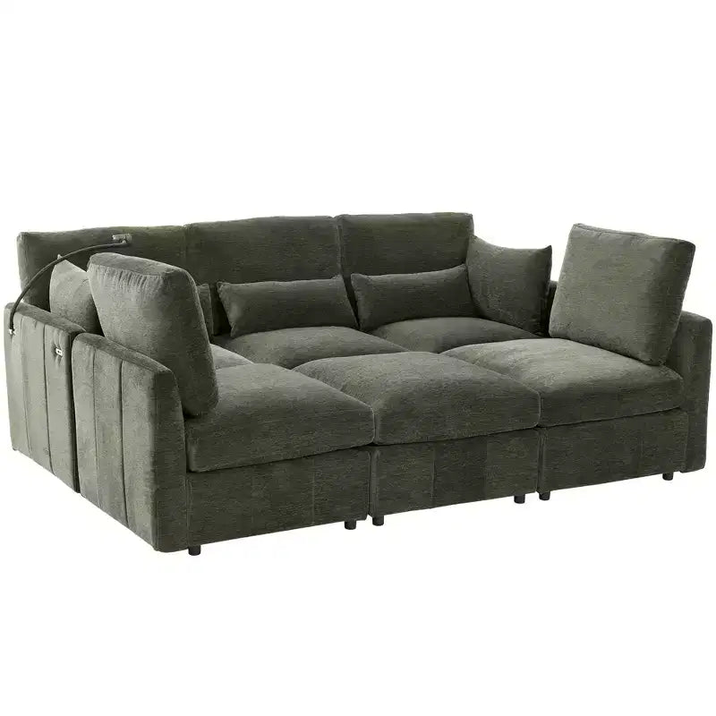 Merax Multifunctional Modular Sectional Sofa with Movable Ottoman