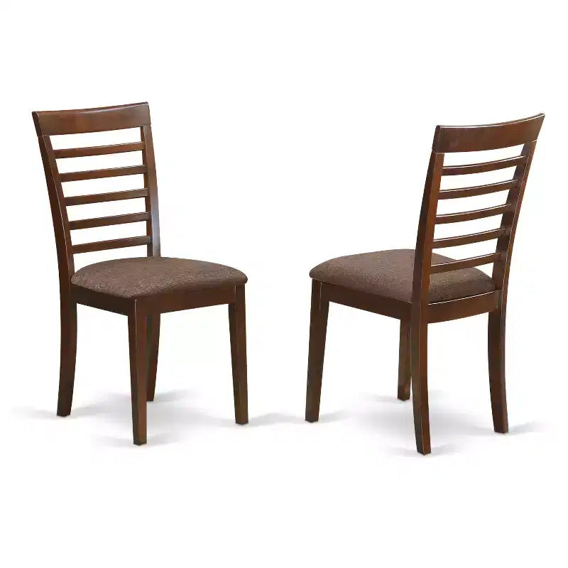HomeStock Belmont Set With A Round Table And Wood Dinette Chairs, Mahogany