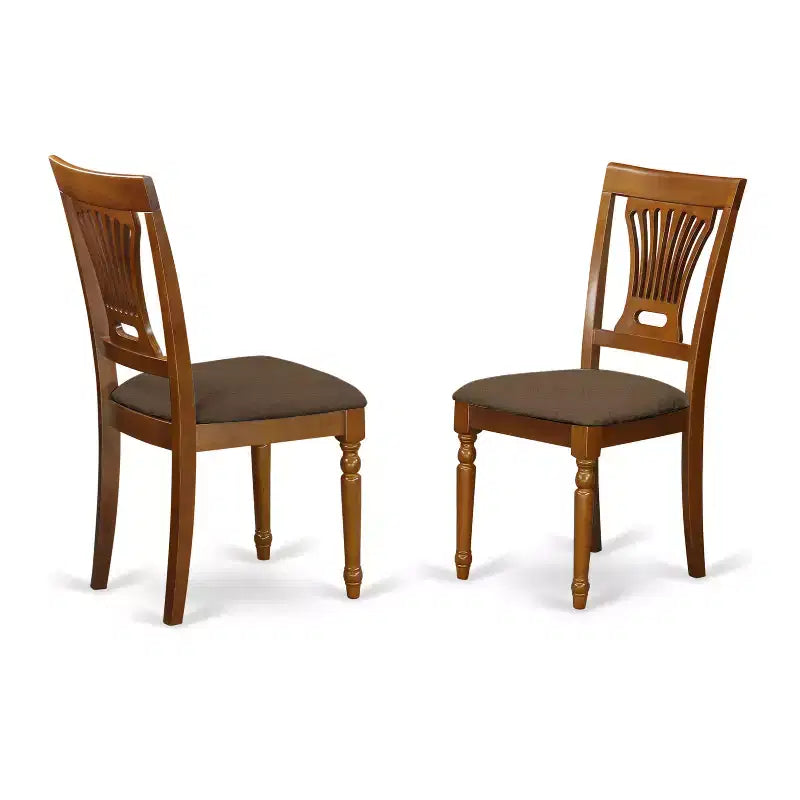 HomeStock Belmont Portland Dining Table Set Having 18 Leaf Table And Kitchen Chairs, Saddle Brown