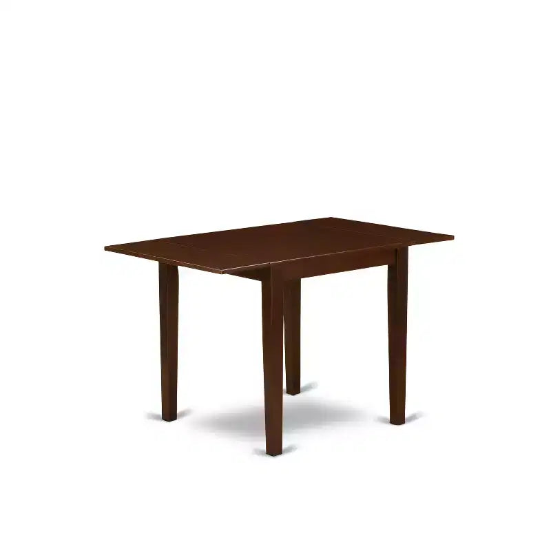 HomeStock Belmont 3Pc Dining Table Set Contains a Small Dining Table and 2 Modern Dining Chairs with Linen Fabic Seat, Mahogany Finish
