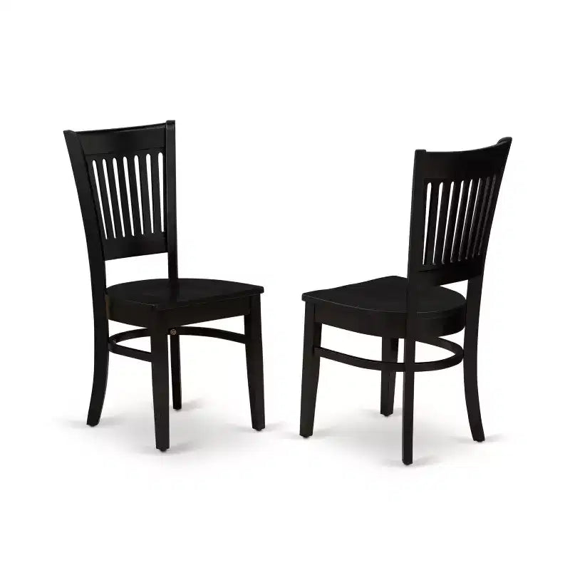 HomeStock Belmont 7-Piece Kitchen Dining Table Set 6 Dining Chairs and Butterfly Leaf Dinner Table- Black Finish