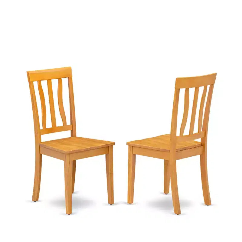 HomeStock Belmont 3-Pc Modern Dining Room Set - 2 Dining Room Chairs and 1 Dining Room Table (Oak Finish)