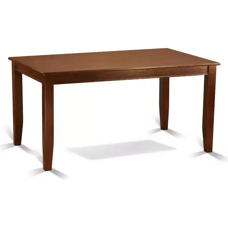 HomeStock Belmont 7 Piece Dining Set Consist of a Rectangle Dining Room Table , 6 Brown Linen Fabric Upholstered Parson Chairs, 36x60 Inch, Cappuccino