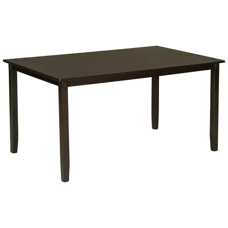 Farmhouse 6 Pieces Dining Set with Bench for 6, Wooden Rectangle Table and 4 Upholstered Chairs
