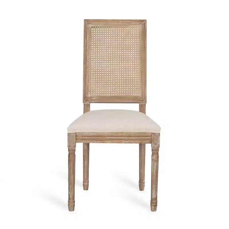 Christopher Knight Home Remuda French Country Fabric Upholstered Wood and Cane 5 Piece Circular Dining Set