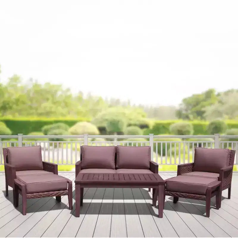Courtyard Casual Buena Vista II 6 pc Loveseat Group with Ottomans Includes: One Loveseat, One Coffee Table, Two Club Chairs & Two Ottomans