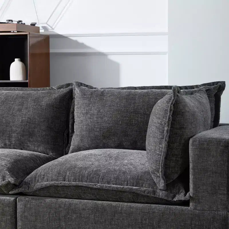 Polibi 7-Seat Oversized U-Shaped Modular Sectional Sofa with Storage Ottoman