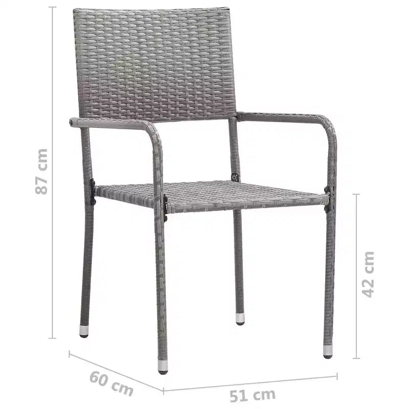 vidaXL Patio Dining Set Dining Table and Chairs Furniture Set Poly Rattan - Anthracite 4 Items