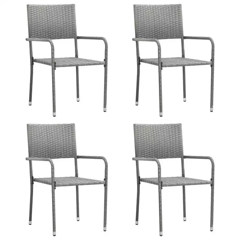 vidaXL Patio Dining Set Dining Table and Chairs Furniture Set Poly Rattan - Anthracite 4 Items