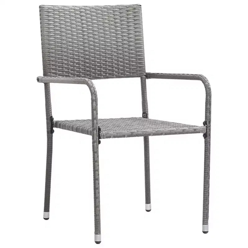 vidaXL Patio Dining Set Dining Table and Chairs Furniture Set Poly Rattan - Anthracite 4 Items