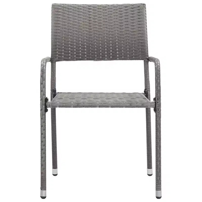 vidaXL Patio Dining Set Dining Table and Chairs Furniture Set Poly Rattan - Anthracite 4 Items