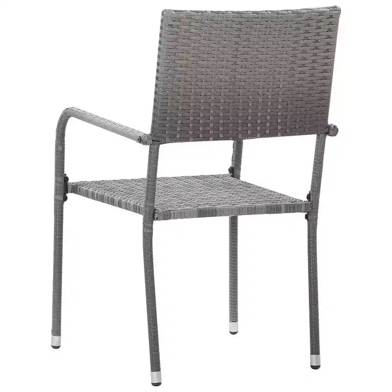 vidaXL Patio Dining Set Dining Table and Chairs Furniture Set Poly Rattan - Anthracite 4 Items