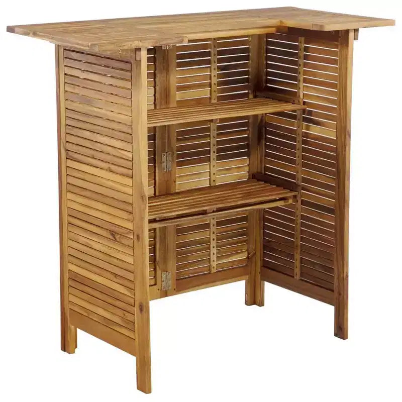 vidaXL Bar Table and Chair Set Dining Table Set 3 Piece Solid Acacia Wood