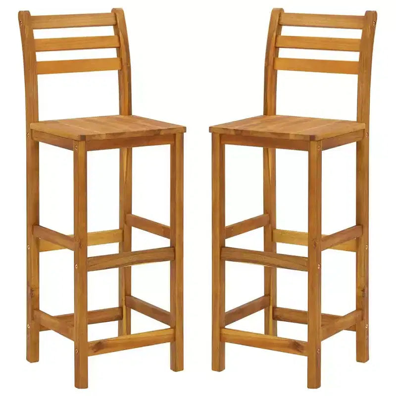 vidaXL Bar Table and Chair Set Dining Table Set 3 Piece Solid Acacia Wood