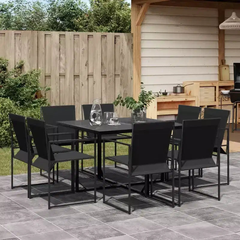 vidaXL Patio Dining Set Garden Table and Chairs Outdoor Furniture Textilene