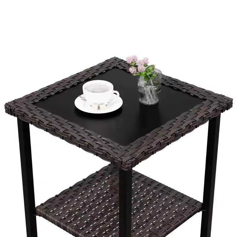 UPTIOT 5-piece Patio Rattan Conversation Set With Side Table