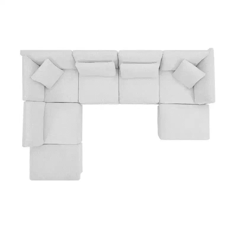 Christopher Knight Home Blair Modern 7 Piece Reversible Upholstered Modular Sectional Sofas with 2 Ottomans