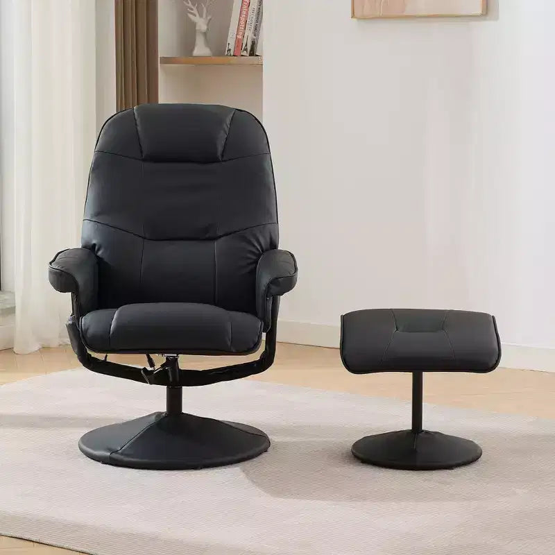 GDFStudio Hegseth Faux Leather Upholstered Massage Recliner Chair with Ottoman