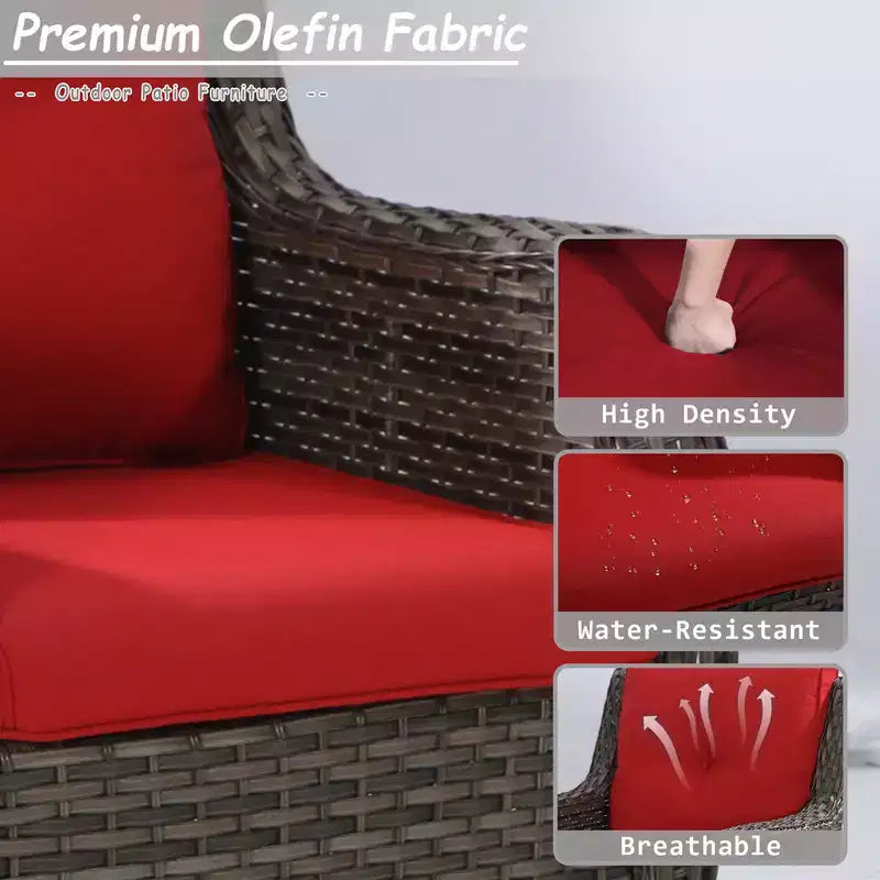UPTIOT 4-Pieces Wicker Outdoor Patio Furniture Sets