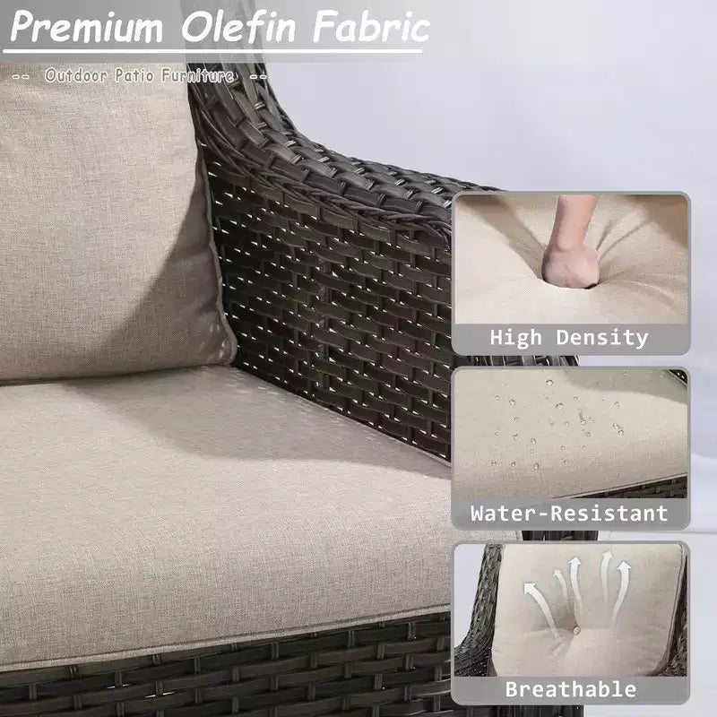 UPTIOT 4-Pieces Wicker Outdoor Patio Furniture Sets