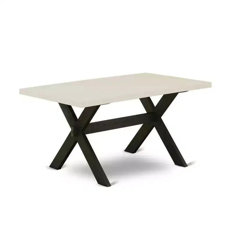 HomeStock 6-Piece Rectangle Natural Oak Finish Solid Wood Top Dining Table with 1-Bench, 4 Upholstered-Chairs