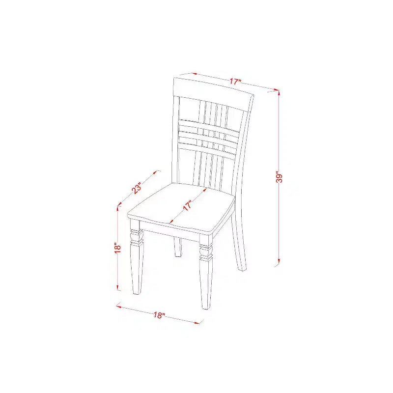 Round Dining Table Set - 5 Piece Kitchen Dinette Set with Chairs - 42 Inch Table, Black & Cherry Finish