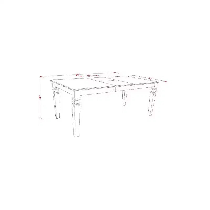 Coastal Cottage Kitchen Table Set - 5Pc Rectangle Table w/ Leaf & 4 Parsons Chairs - Black Legs