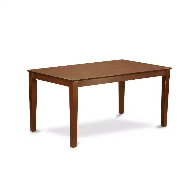 HomeStock 7-Piece Mahogany Finish Solid Wood Top Dining Table with 6-Parson Chairs