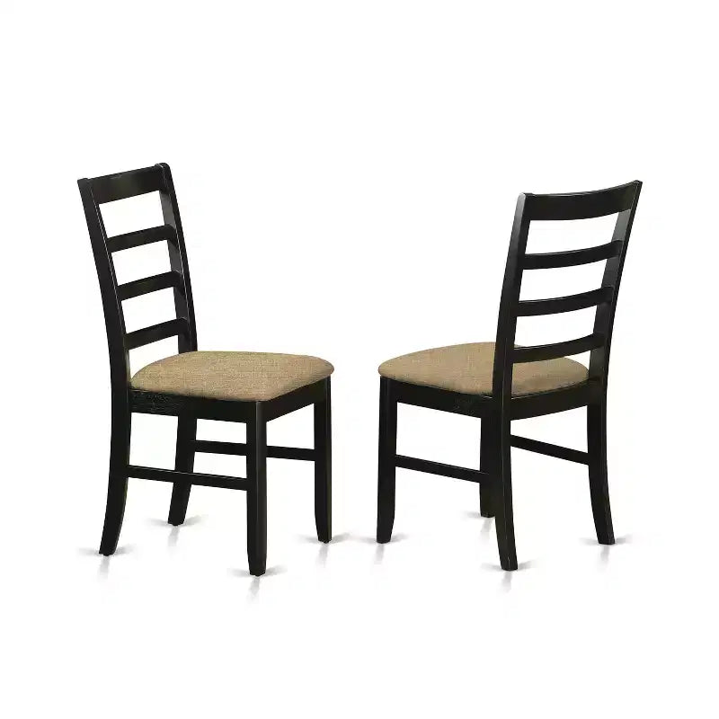 HomeStock 5-Pc Black Finish Solid Wood Top - Dining Room Set - Seats 4