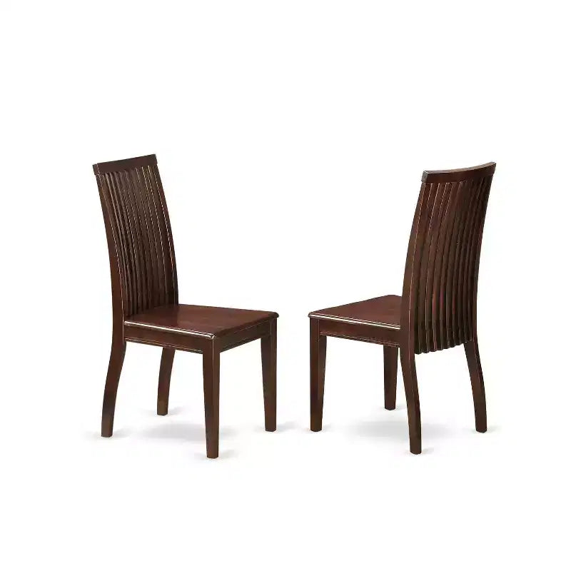 5-Piece Mahogany Finish Solid Wood Top - Dining Room Set - Seats 4