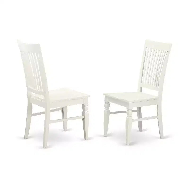 HomeStock 5-Piece Linen White Finish Solid Wood Top Dining table with 4 Chairs