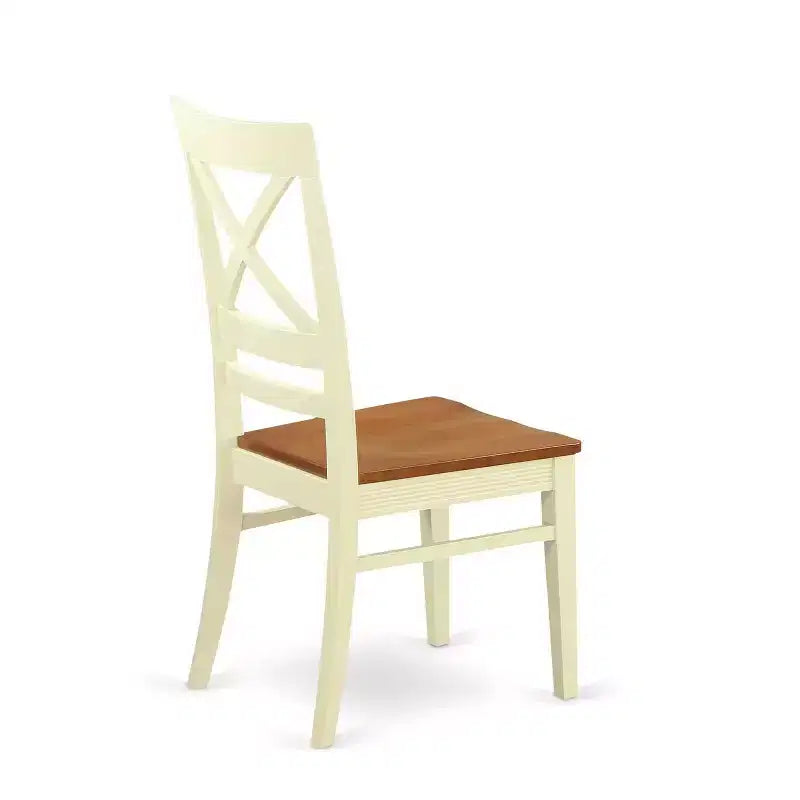 HomeStock 6-Piece Rectangle Buttermilk and Cherry Finish Solid Wood Top dining Table with 1-Bench and 4-Chairs