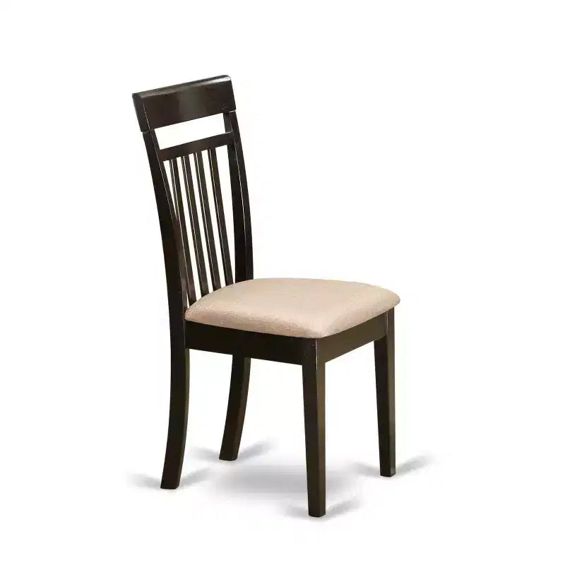 5-Piece Round Cappuccino Finish Solid Wood Top Dining Table with 4-Chairs with