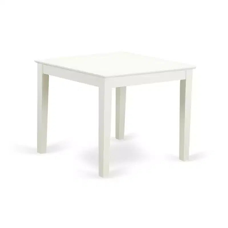 HomeStock 5-Pc Linen White Finish Solid Wood Top - Square Dining Room Set - Seats 4