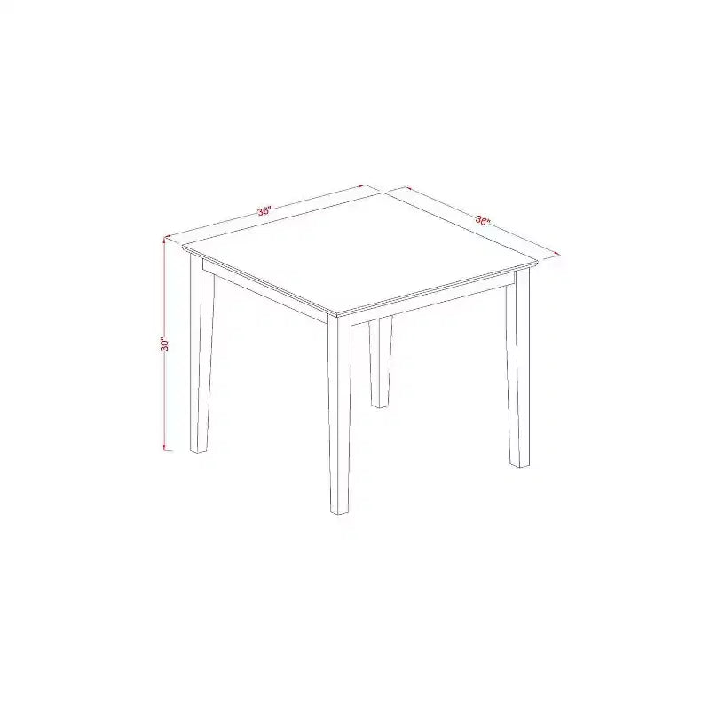 HomeStock 5-Pc Linen White Finish Solid Wood Top - Square Dining Room Set - Seats 4