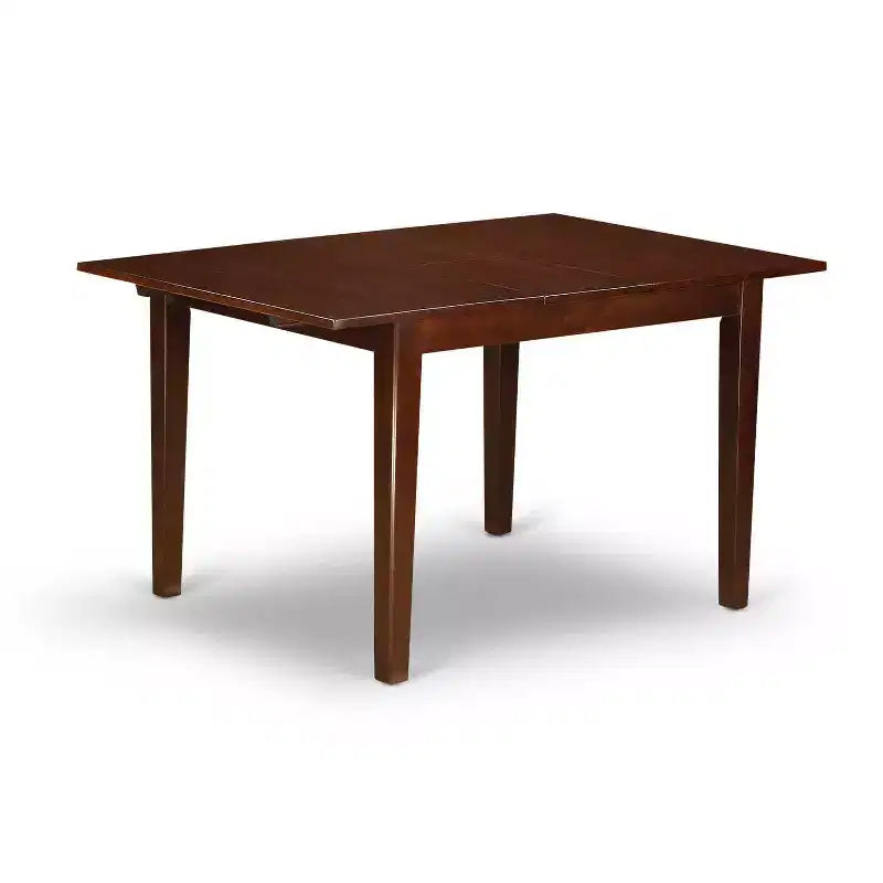 HomeStock 5-Pc Mahogany Finish Solid Wood Top-Rectangular Dining Room Set with Butterfly Leaf-Seats 4