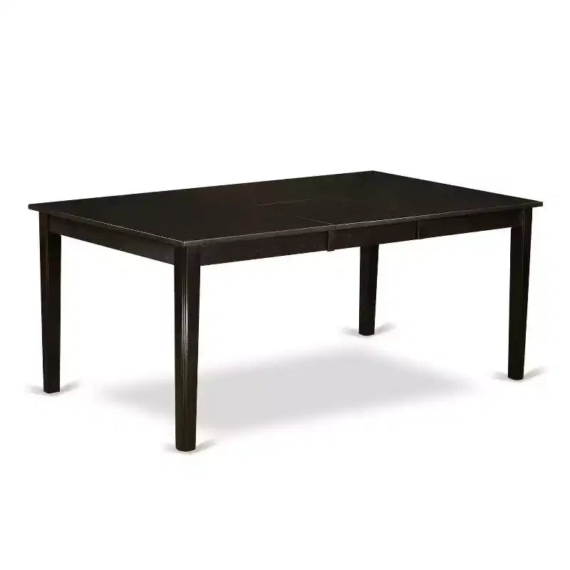Dining Room Table Set with 6 Chairs - Solid Wood Kitchen Set - Cappuccino Finish - Expandable Leaf Table