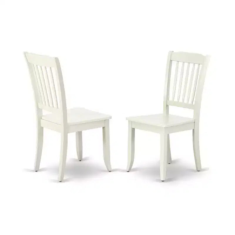 HomeStock 3-Piece Linen White Finish Solid Wood Top Dining Table Set
