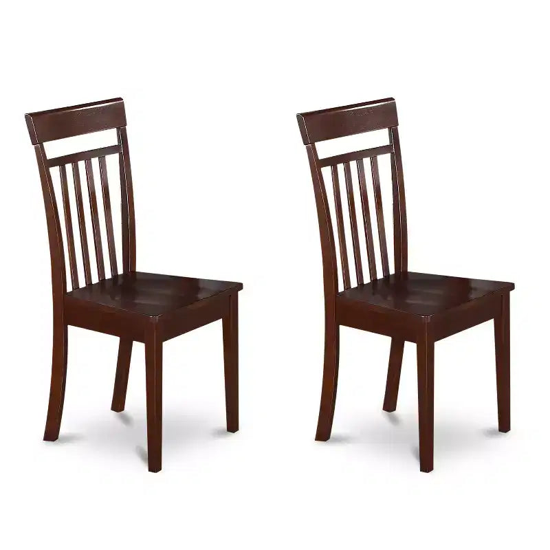 Chic 3 Piece Kitchen Dining Set - Small Space Table & Chairs - Modern Design - Mahogany Finish
