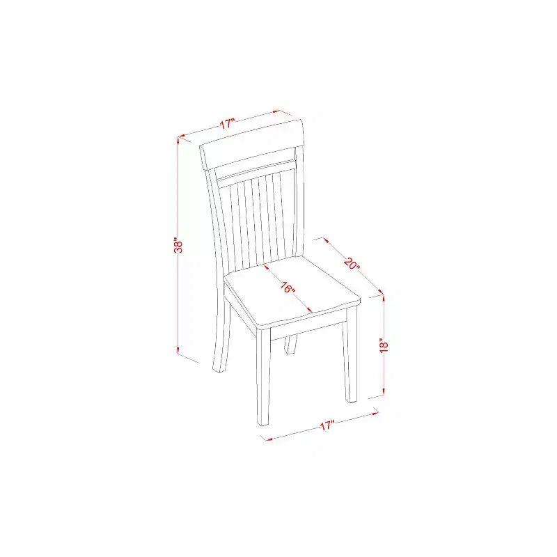 Chic 3 Piece Kitchen Dining Set - Small Space Table & Chairs - Modern Design - Mahogany Finish