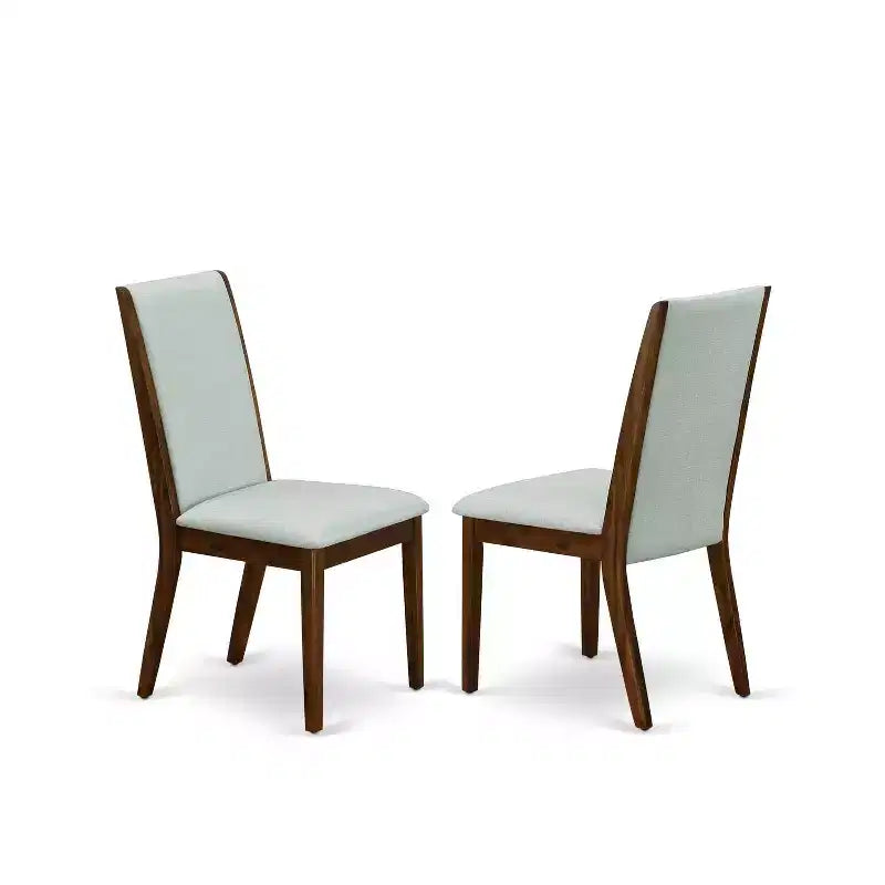 3-Piece Acacia Walnut Finish Solid Wood Top - Dining Room Set with High Back - Seats 4