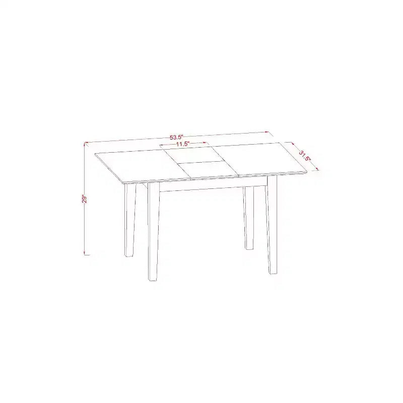 HomeStock 3-Pc Linen White Finish Rectangular Solid Wood Top with Butterfly Leaf Dining Table Set