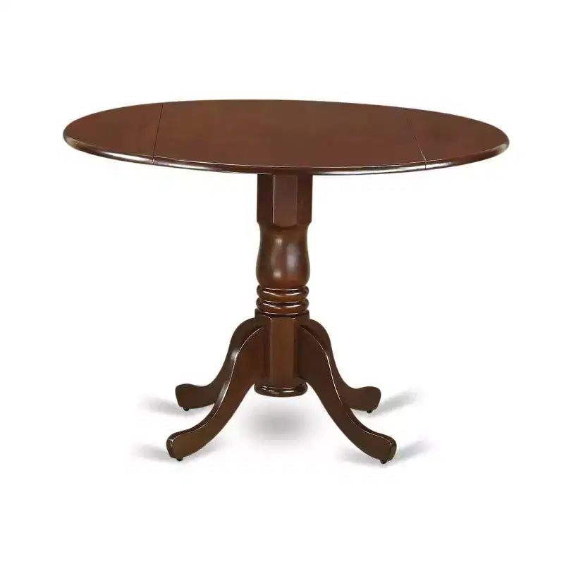 3-Piece Mahogany Finish Solid Wood Top-Round Dining Room Set -Seats 4