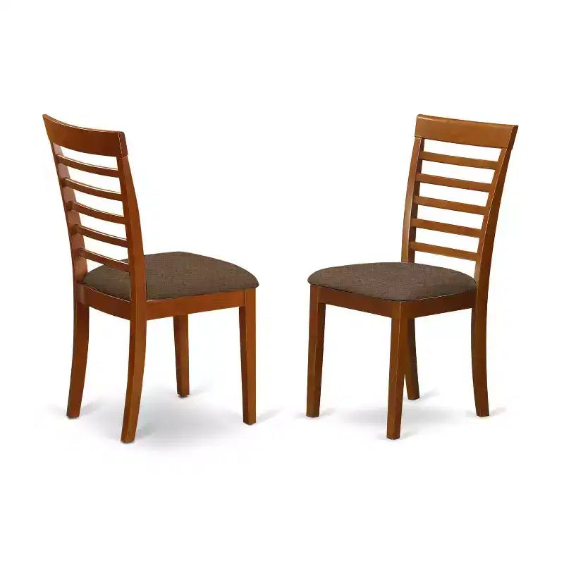 HomeStock 5-Piece Oval Saddle Brown Finish Solid Wood Top Dining table with 4 Chairs