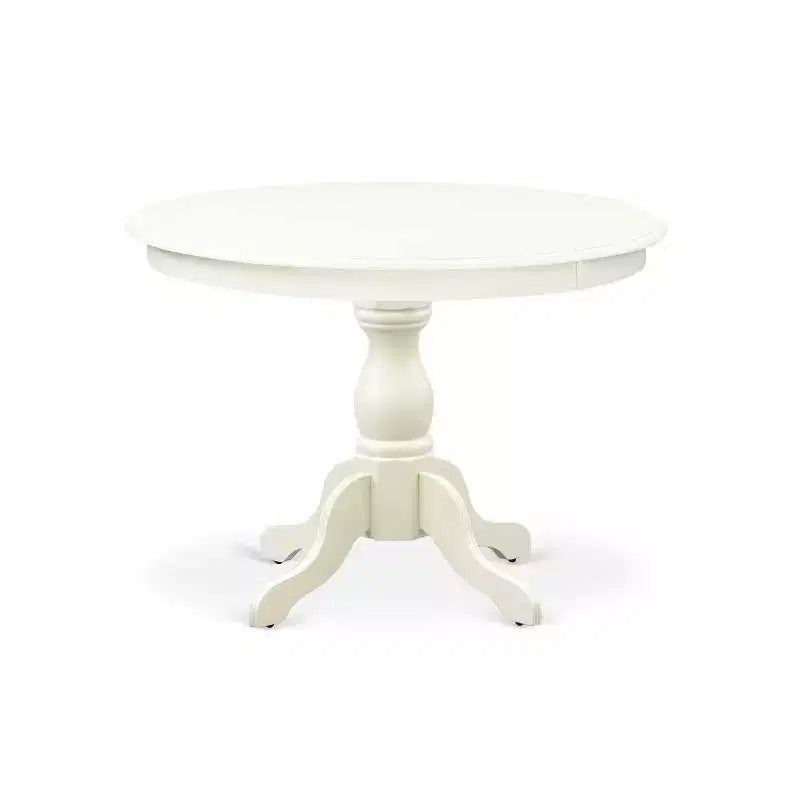 3-Piece Linen White Finish Solid Wood Top - Dining Room Set - Seats 4