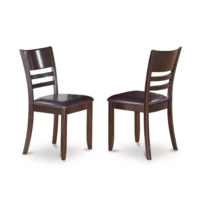 HomeStock 5-Piece Round Cappuccino Finish Solid Wood Top Dining table with 4 Chairs