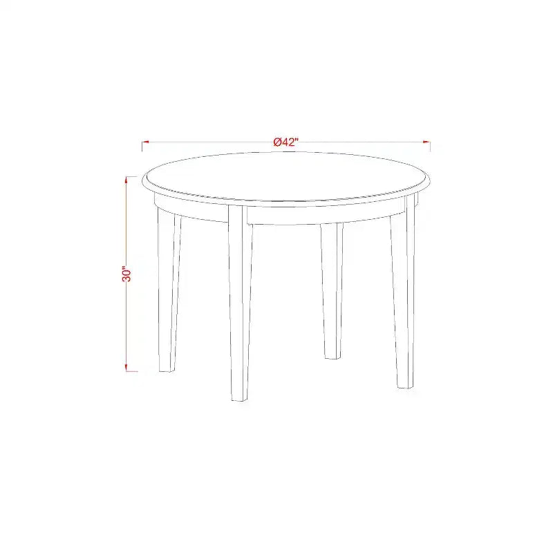 HomeStock 5-Piece Round Cappuccino Finish Solid Wood Top Dining table with 4 Chairs