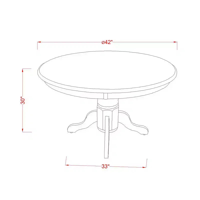 HomeStock 5-Piece Round Linen White Finish Solid Wood Top Dining Table with 4 Chairs