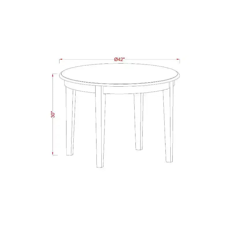 HomeStock 5-Pc Linen white Solid Wood Top-Round Dining Room Set-Seats 4