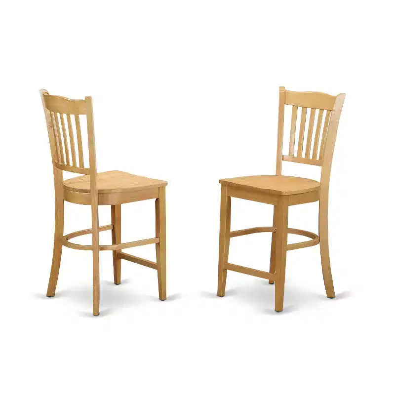 Kitchen Counter Height Dining Set - 5 Piece Table & Chair Set - Oak Finish